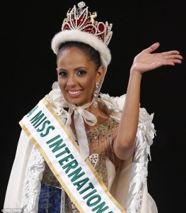 Winner: Valerie Hernandez (pictured), a 21-year-old student and model from Carolina, Puerto Rico, won Miss International 2014 at Tuesday's finals, the beauty pageant's 54th event, held in Tokyo, Japan