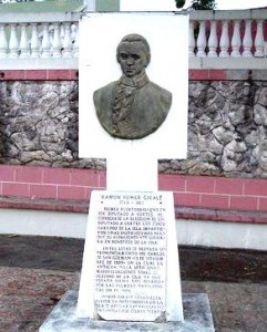 Plaque honoring Ramon Power y Giralt in San German, Puerto Rico