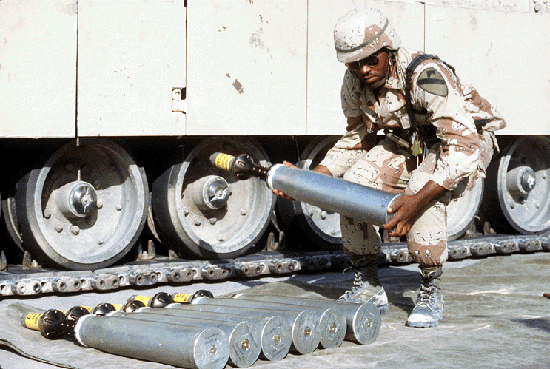 Soldier stacking depleted uranium bullets